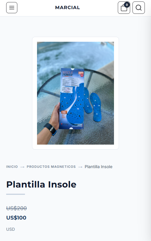 Ficha de producto en mobile