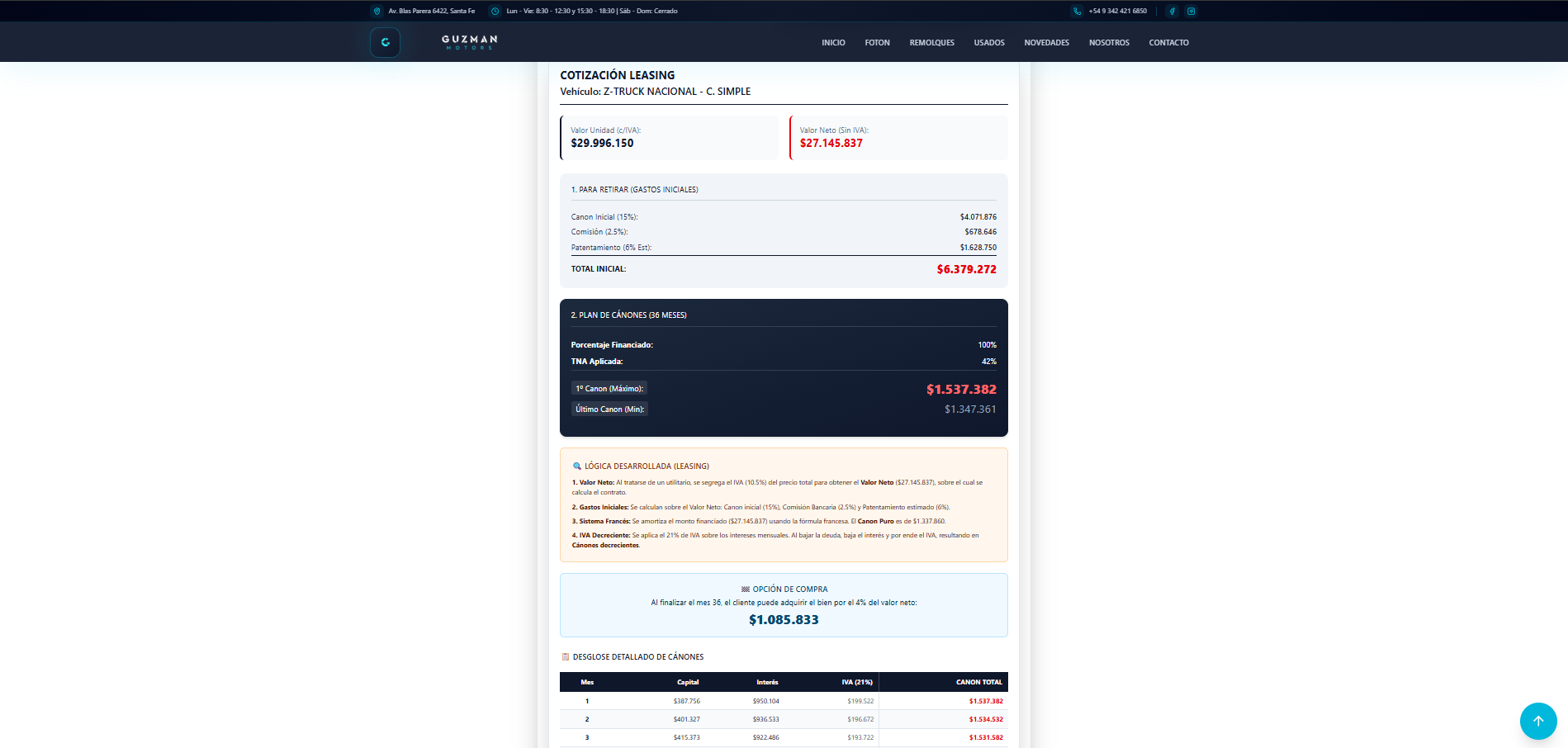 Cotizador con folleto PDF