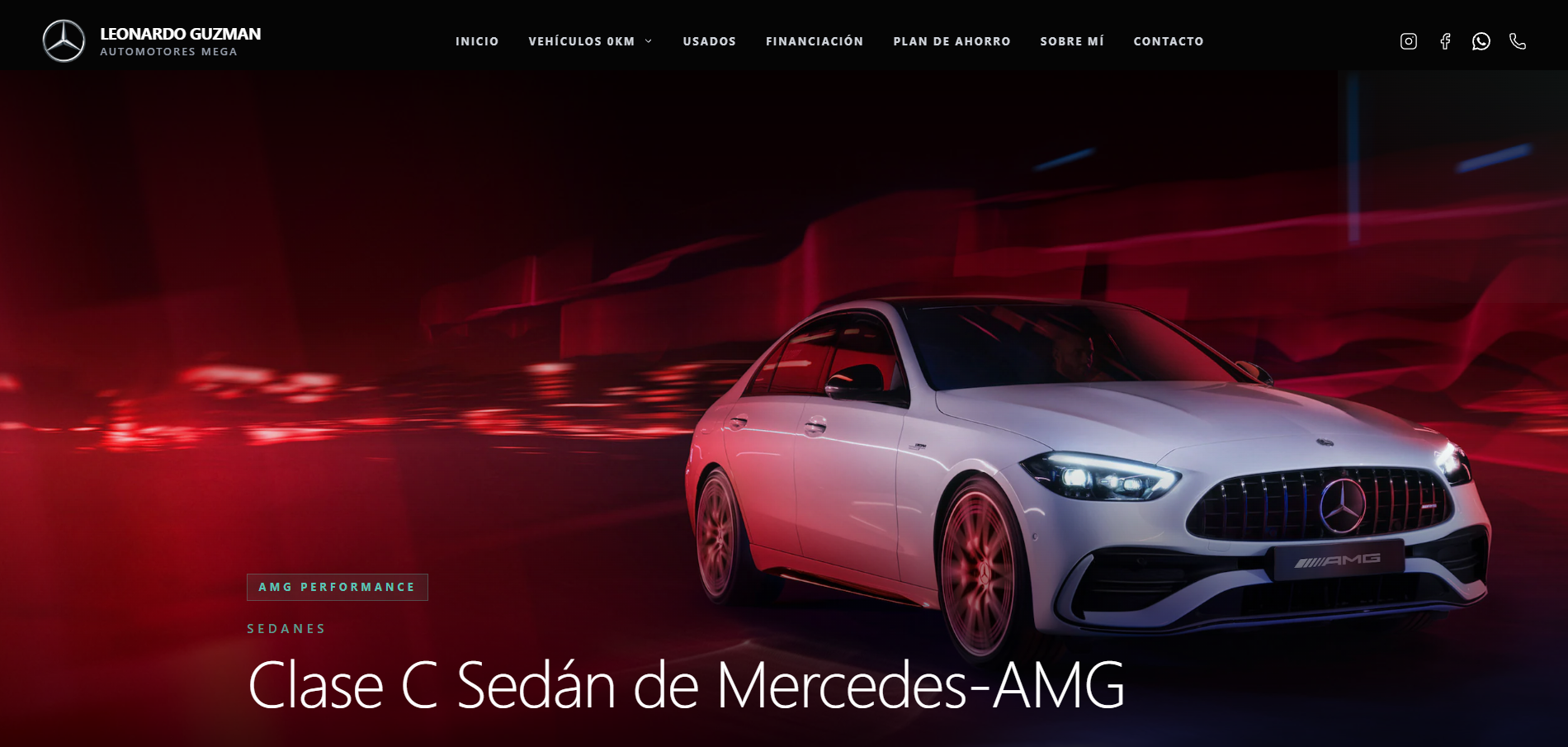 Página dedicada de un modelo Mercedes-Benz